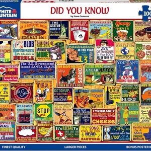 White Mountain 1000 Piece Jigsaw Puzzle for Adults Fun Vintage Collage